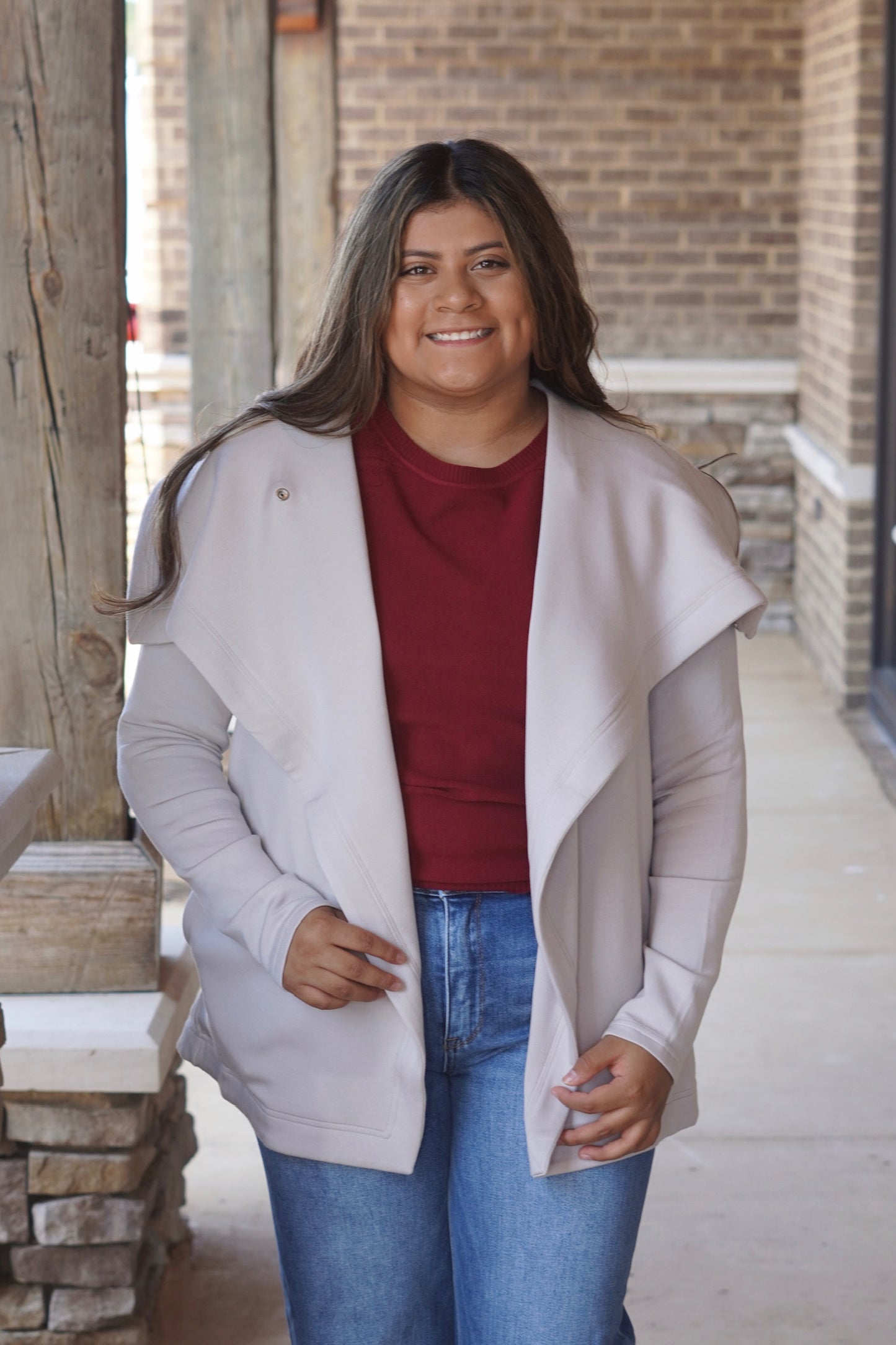 Spanx AirEssentials Open Wrap Cardigan
Drapey Fit: Slim sleeves and a loose, open front make this an easy piece to wear for transitional weather and traveling
Longer Style: Sits past the hip and easily pairs with our AirEssentials pants or premium jeans for a perfectly put-together look
Super-soft, light-as-air fabric