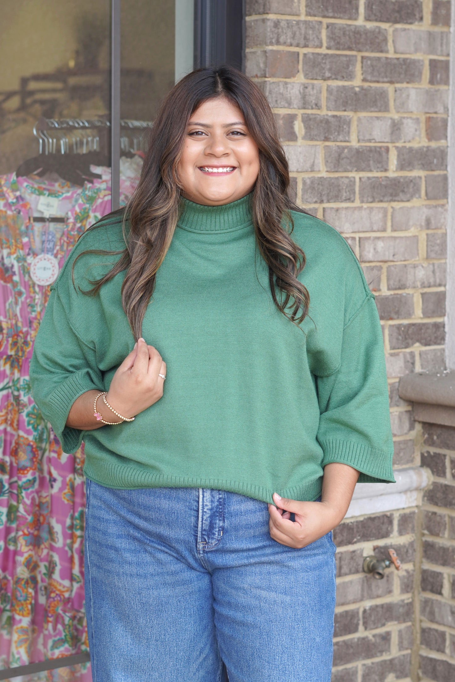 Pine Mock Neck Knit Top