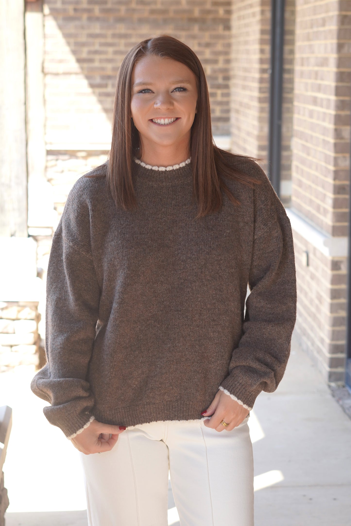 Bailey Brown Trim Sweater