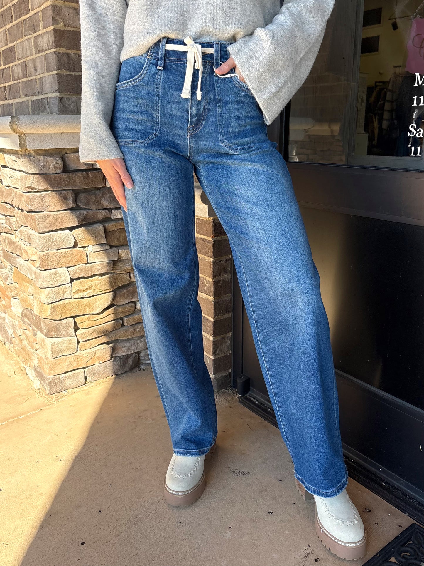 Darcy Drawstring Denim Jeans