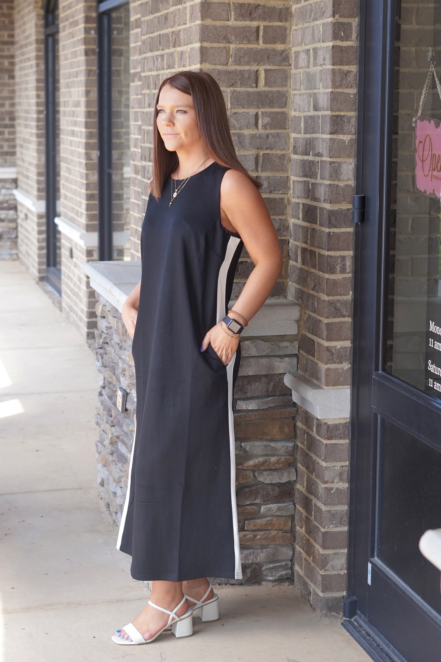 Sleek Black Midi Dress