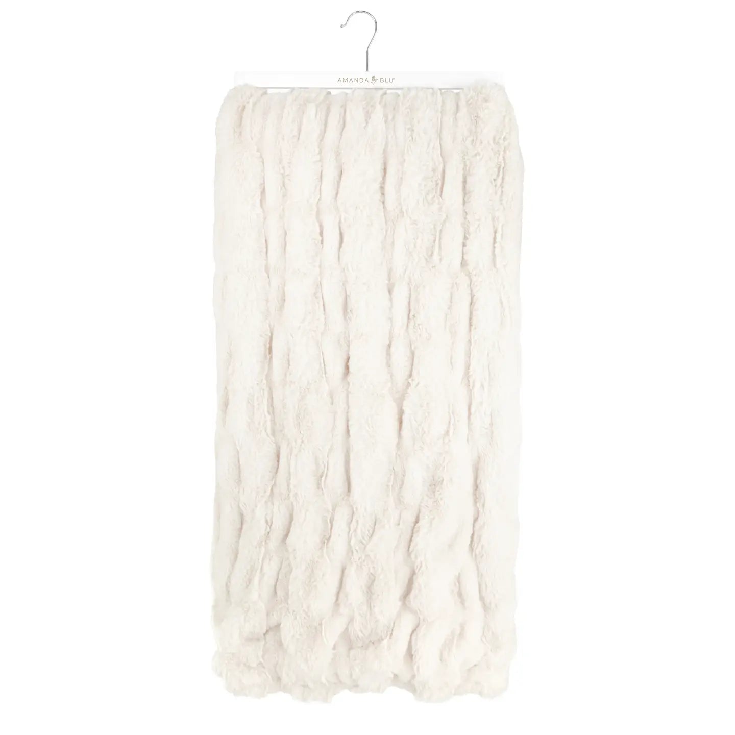 Amanda Blu Ivory Gathered Stretched Throw Blanket