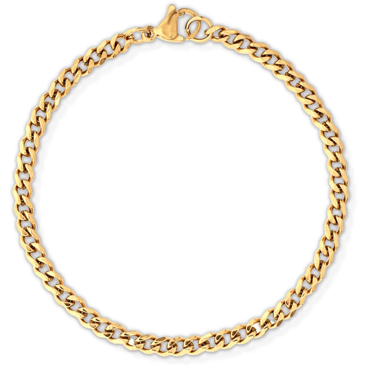 cuban chain gold bracelet with lobster claps closure 