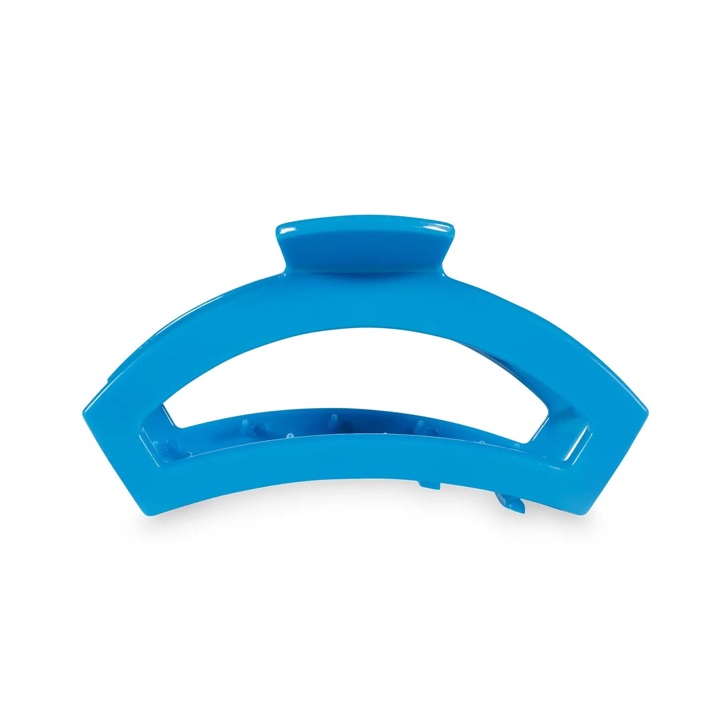 medium bright blue open hair clip