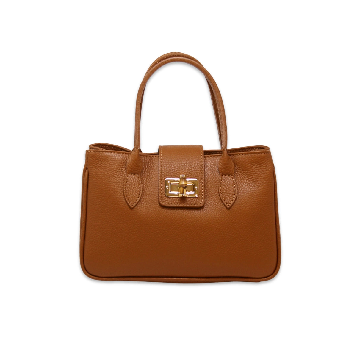 Classic Italian-Style Leather Satchel Camel
