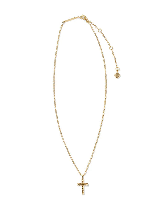 gold cross pendant necklace