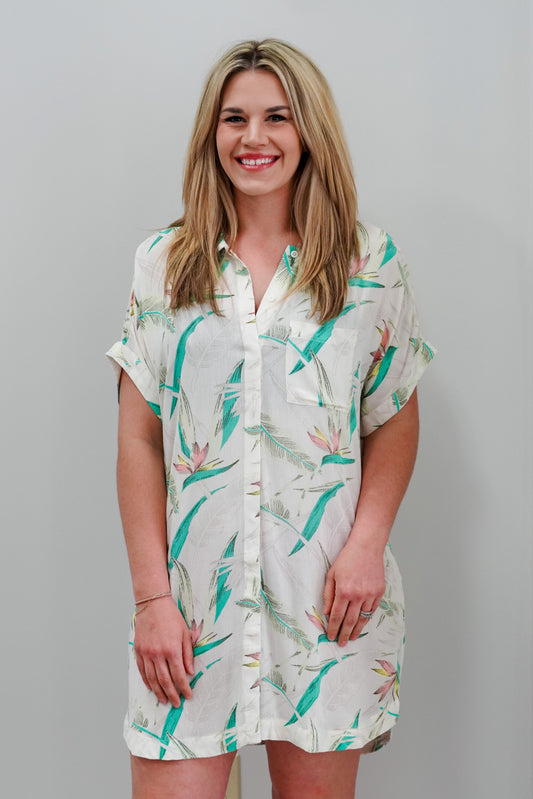 The Cyrus Paradise Dress features an open, drop sleeve and open, button-front neckline. Oversized and breezy, this Crinkle Rayon dress is the ideal casual dress for your sunny day adventures. This dress runs big, so you could easily size down. CARE Hand wash cold, wash with like colors, do not bleach, hang to dry, steaming as needed or dry clean FABRIC Crinkle Rayon 100% Rayon