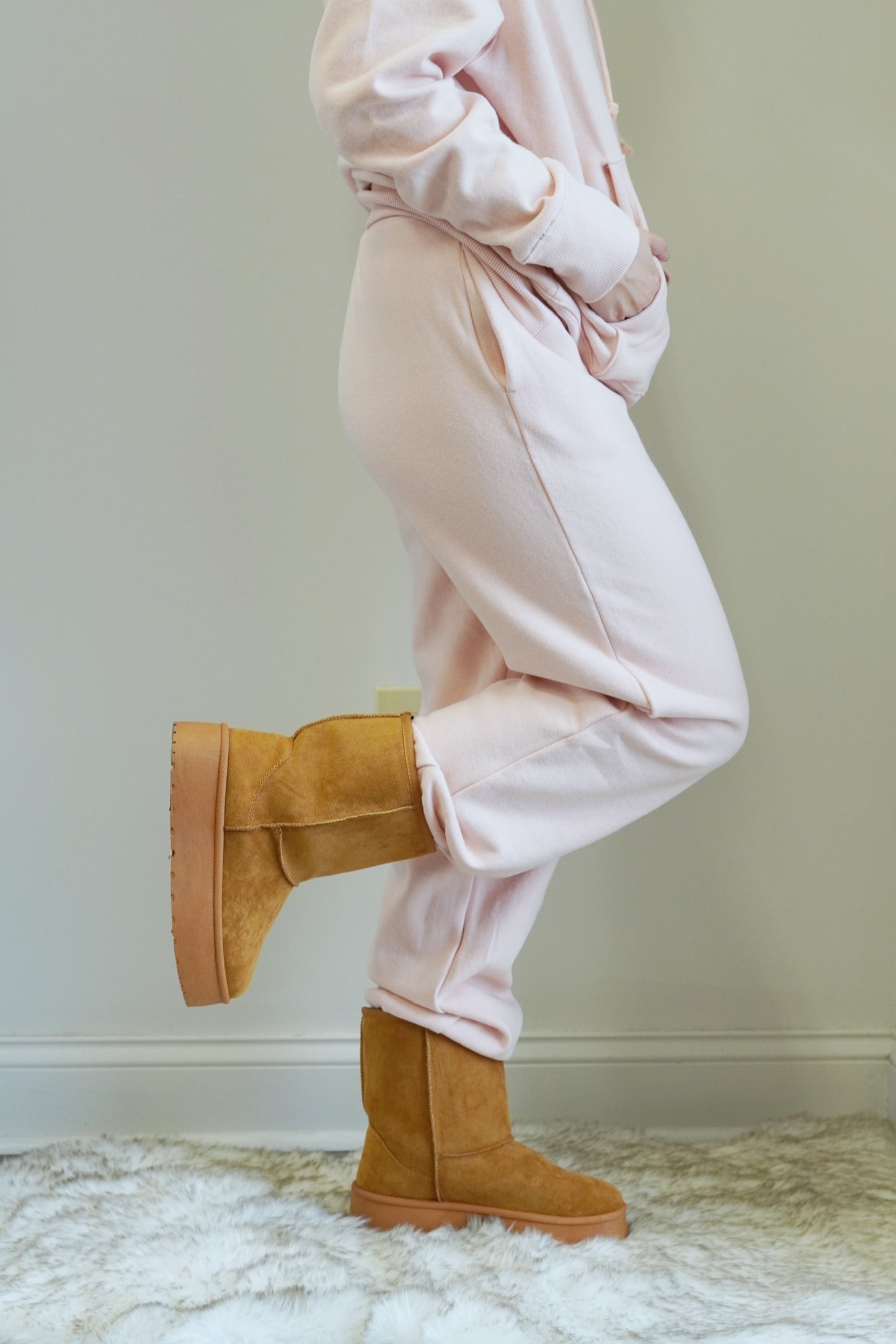 Jessie Everyday Jogger Wide Elastic Waistband with Tie Loose Fit Leg Full Ankle Length Cinched at the Ankle Colors: Pink, 80% Cotton, 20% Polyester