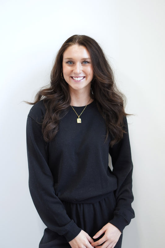 Classic Crew Sweatshirt Crew neckline Dropped shoulder Ribbed cuffs & neckband Length from shoulder 23" Relaxed fit Colors: Black Fleece: 60% Cotton 40% Polyester