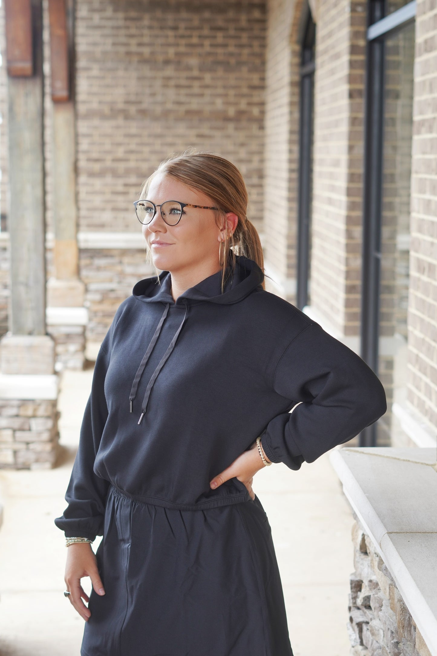 Spanx Air Essentials Cinched Waist Hoodie in Black