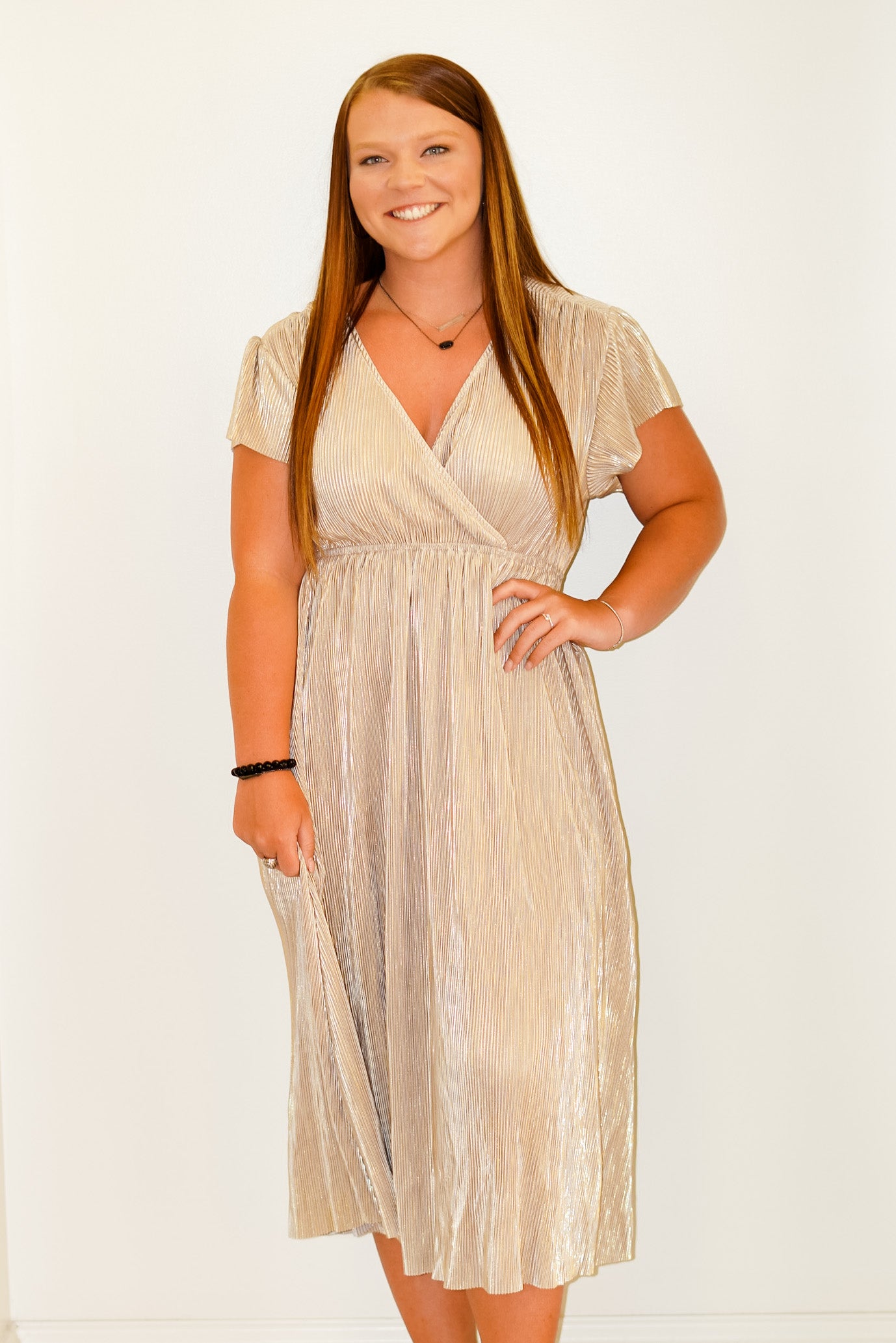 Ellie Metallic Mid Dress Allie and Me Boutique Ellie Metallic Mid Dress Allie and Me Boutique