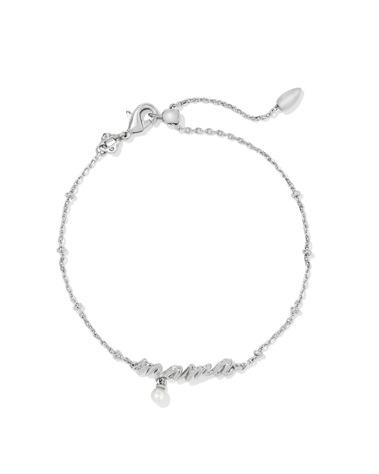 silver chain bracelet with "mama" scripter 8" Chain With .17"L X .94"W Pendant
