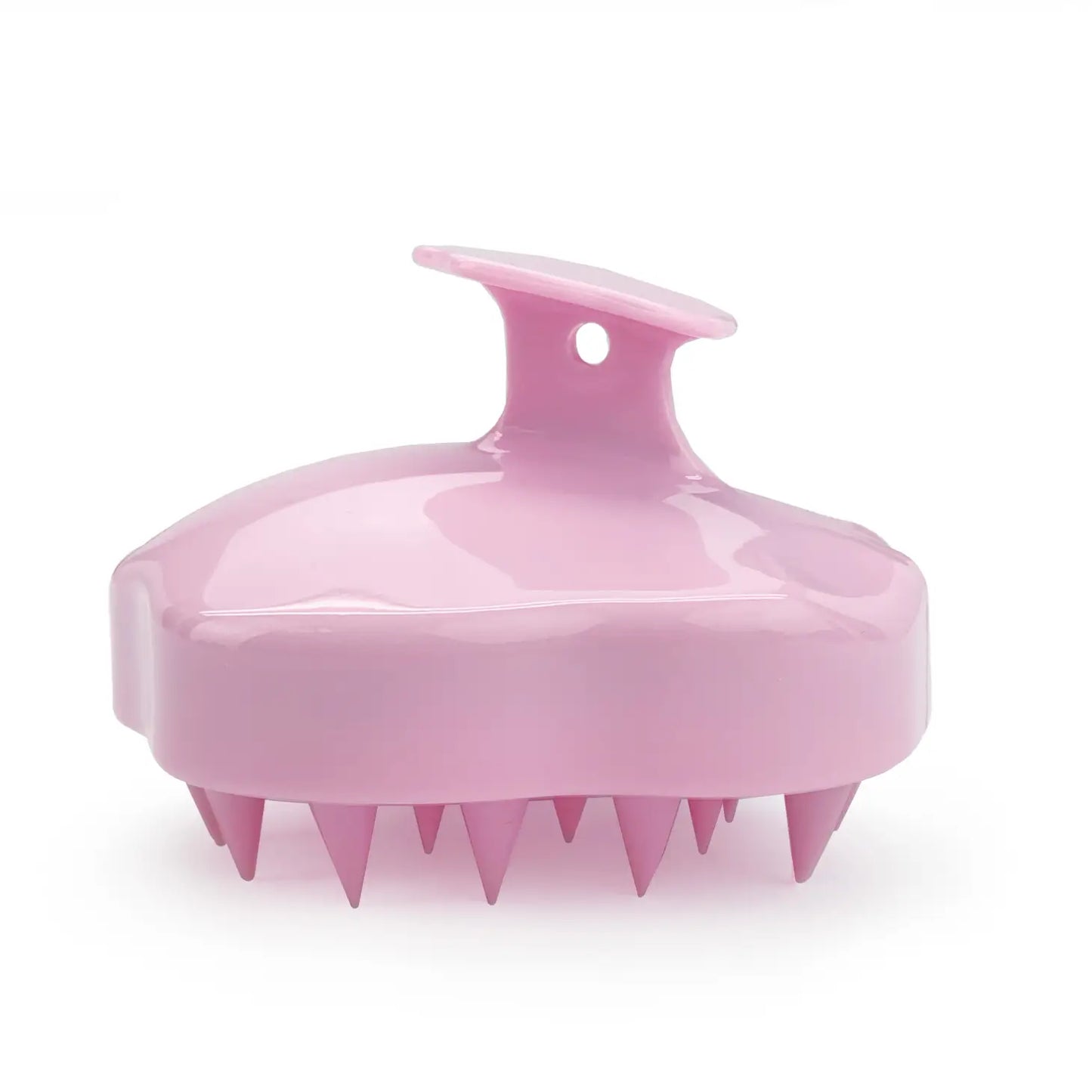 Pink dry scalp massager with bristles