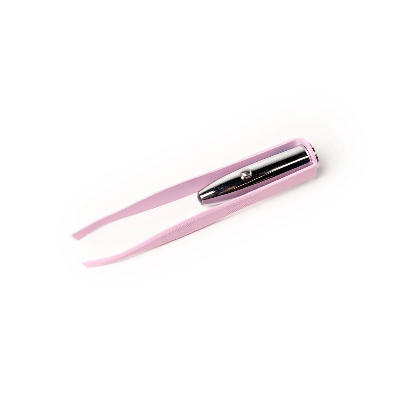 Precision grip tweezers t Targeted LED beam Easy & precise grooming Push button on/off Batteries included lavender color