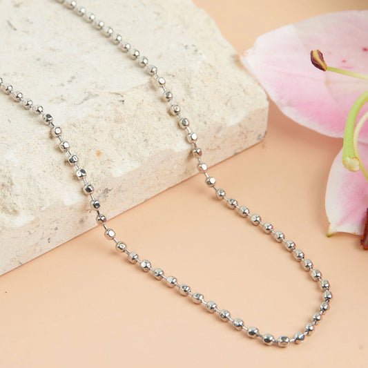 silver ball chain necklace
