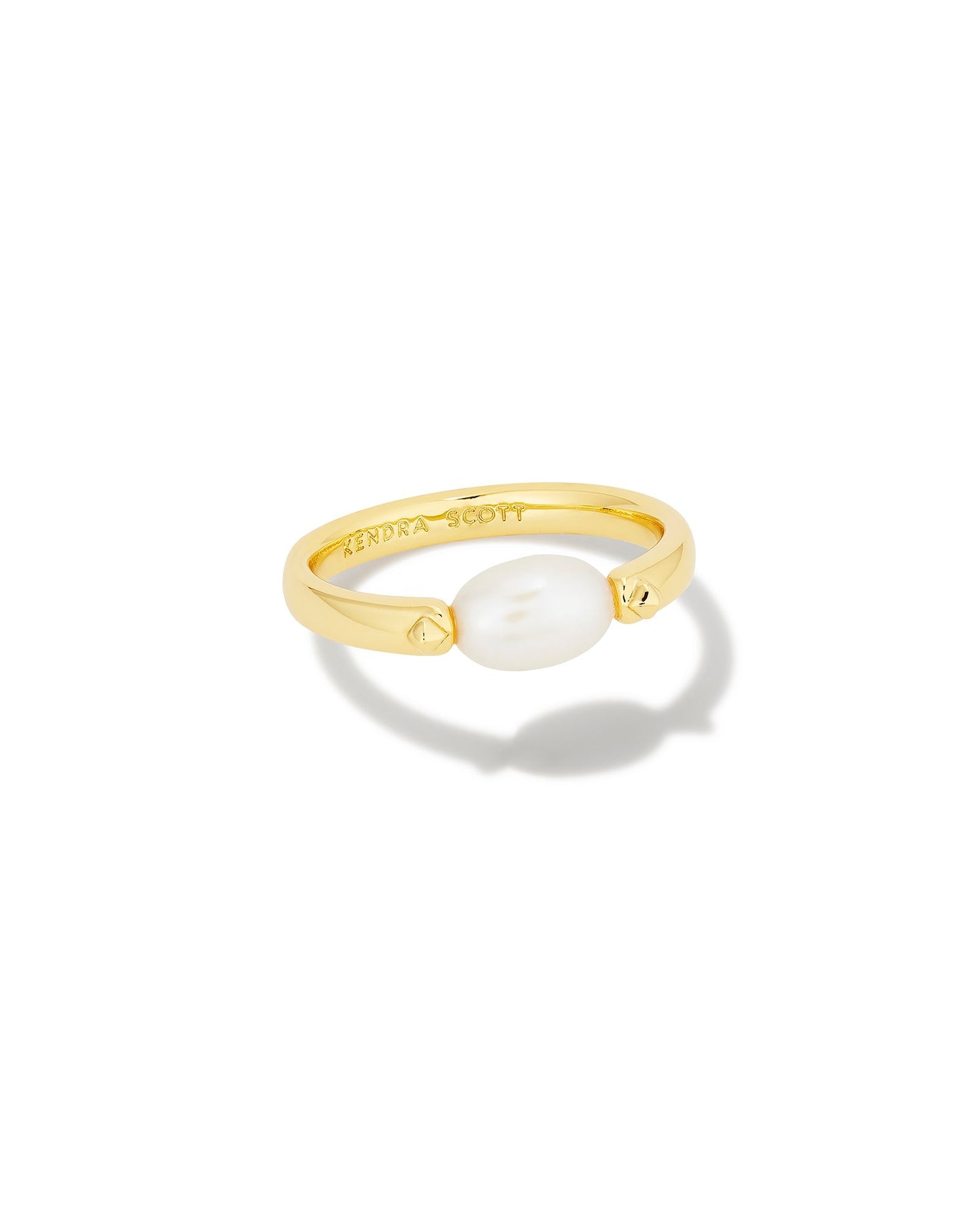 Gold Band Ring with Pearl