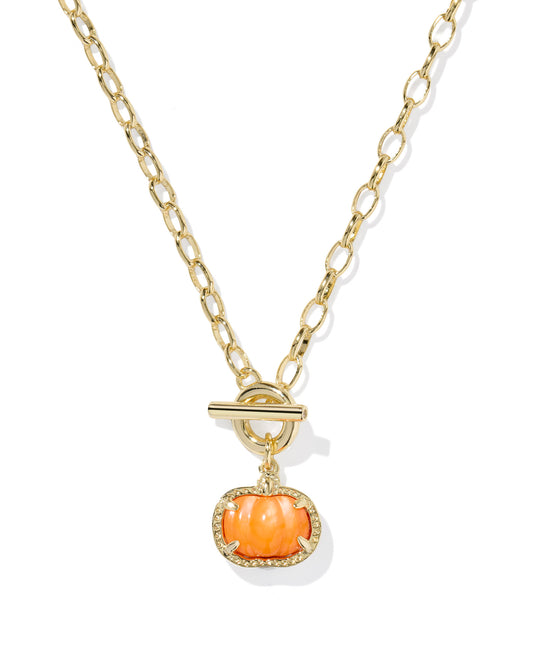 Kendra Scott Pumpkin Gold Link and Chain Necklace