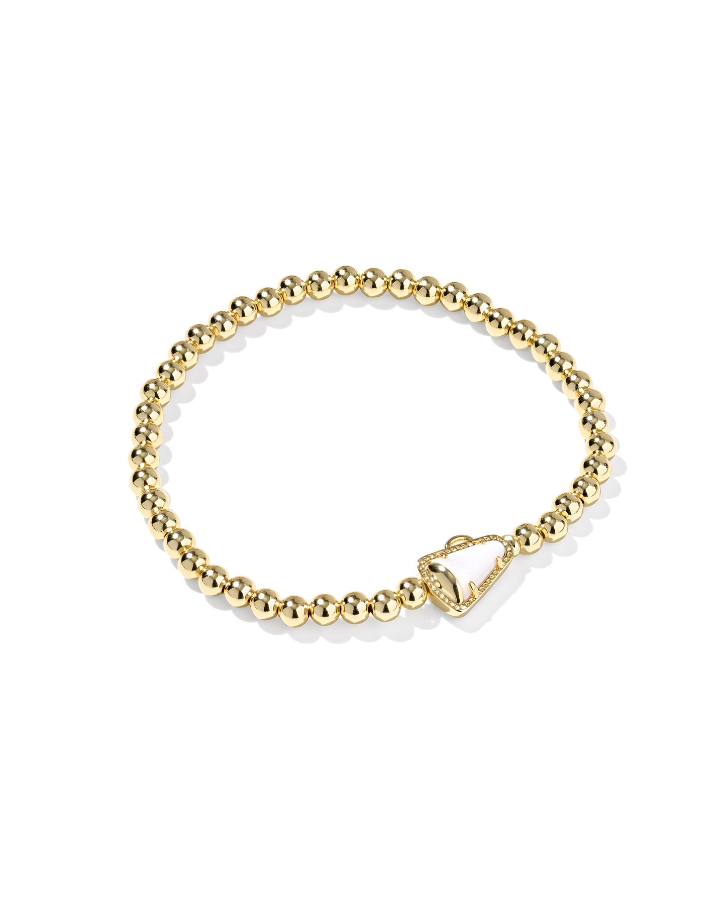 Cheer Gold Stretch Bracelet megaphone shape and high-shine metal beads, this stretch bracelet is a must-have for your collection.
