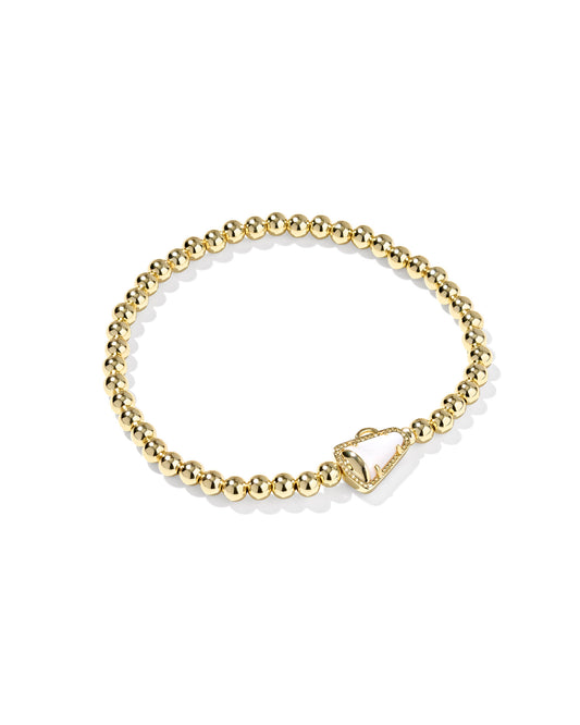 Cheer Gold Stretch Bracelet megaphone shape and high-shine metal beads, this stretch bracelet is a must-have for your collection.