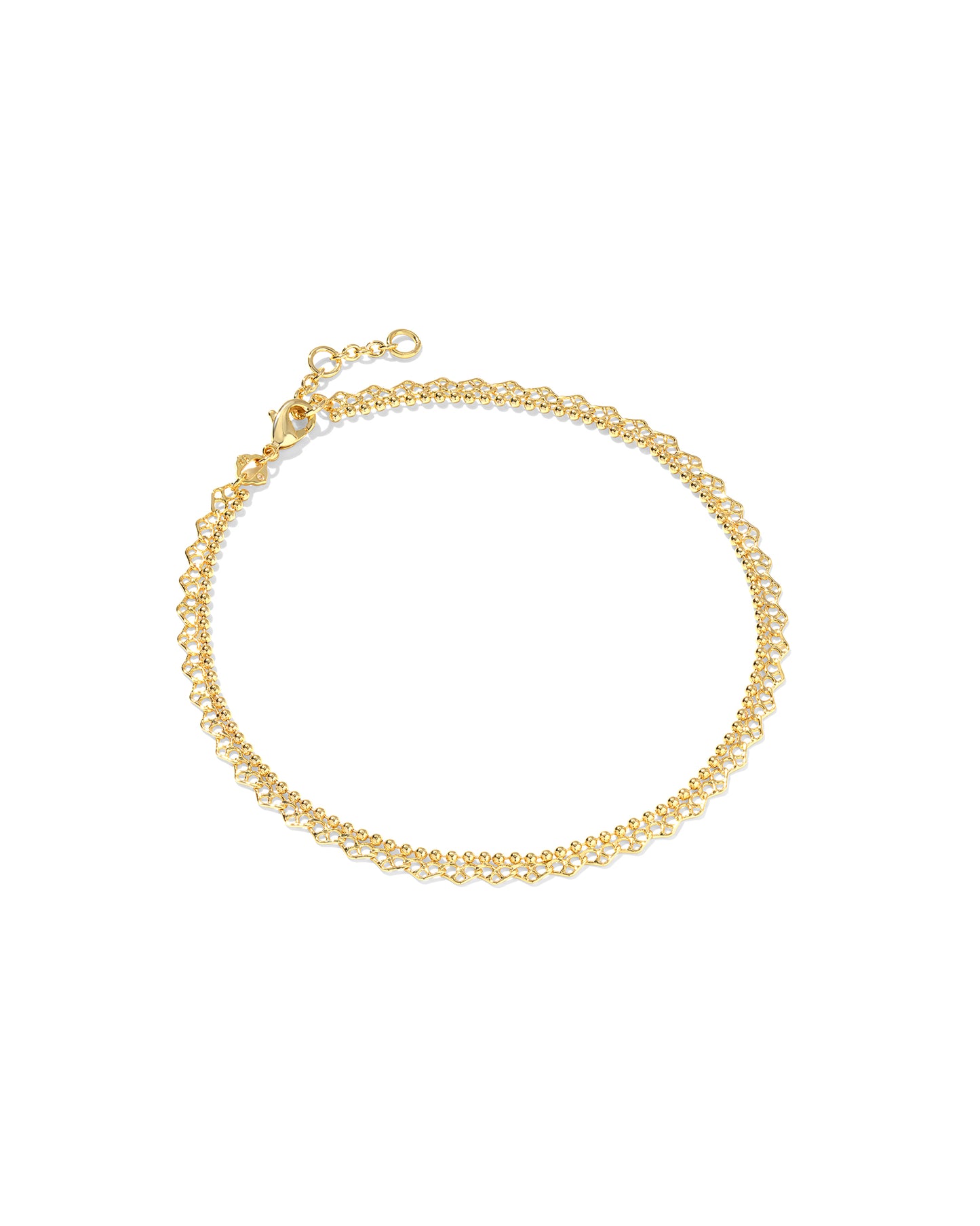 Kendra Scott Mallory Rose Anklet, Gold Metal, 8.3" CHAIN WITH 1" EXTENDER