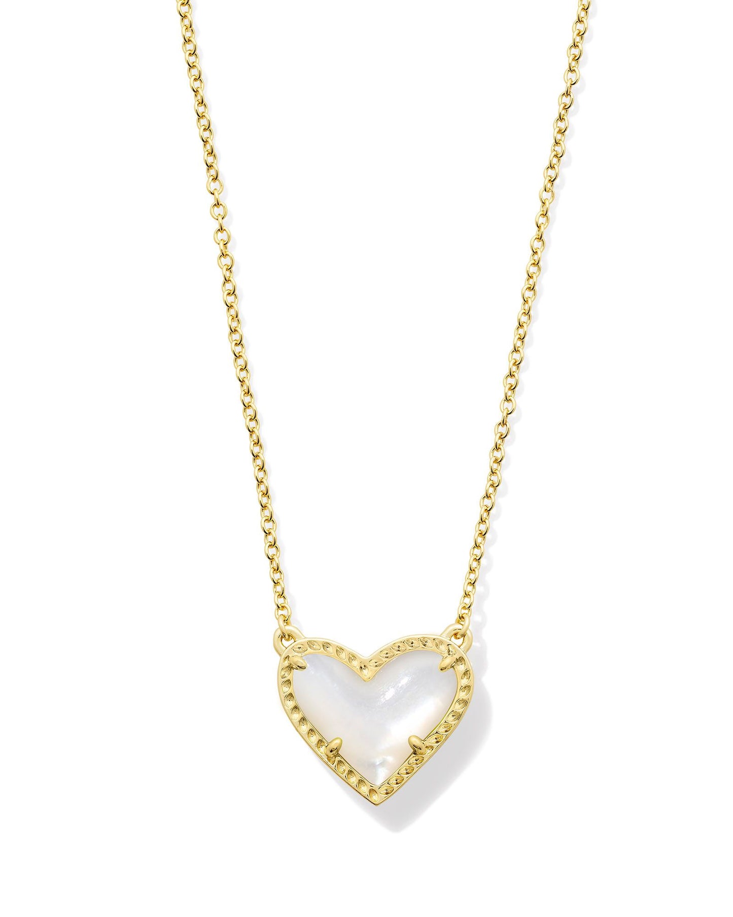 Kendra Scott Ivory Mother-Of-Pearl Ari Heart Short Pendant Necklace