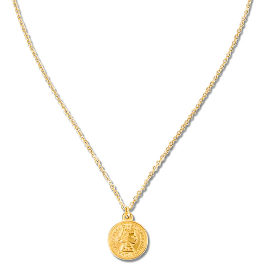 Gold Necklace with coin pendant 