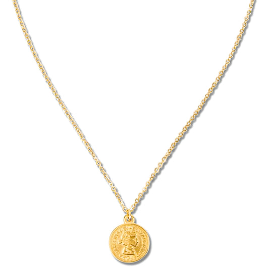 Gold Necklace with coin pendant