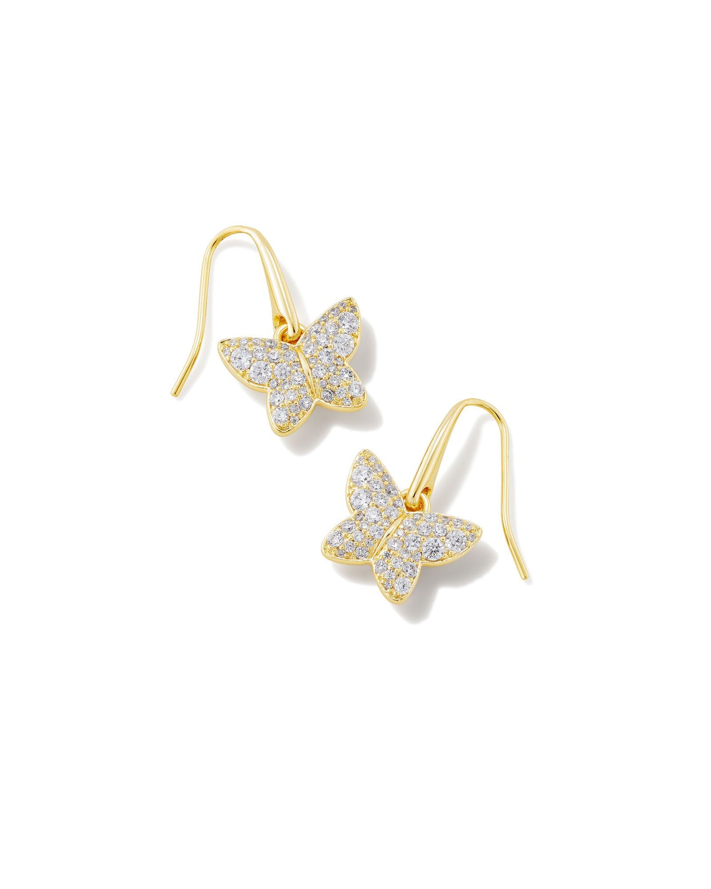 Our customer-favorite Lillia butterfly shape is ready to take flight in this stunning new earring style. Featuring a meaningful symbol of transformation, growth, and hope, the Lillia Crystal Butterfly Gold Drop Earrings in Violet Crystal are a gorgeous way to add a fun shape to your earring collection. These are 24K Gold Plated Over Brass.