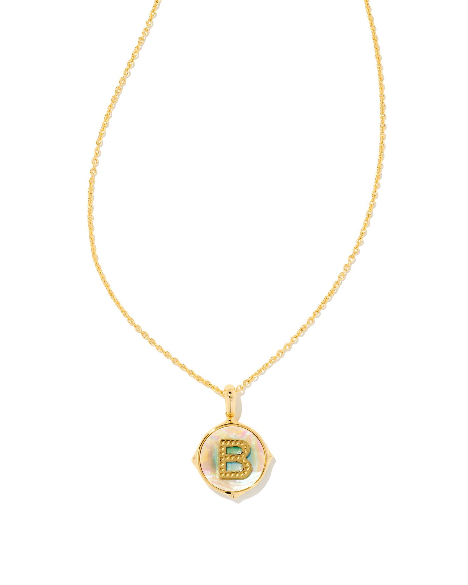The Disc Pendant Necklace in Iridescent Abalone is a must-have layer. Featuring a reversible pendant, this versatile necklace is designed to personalize your look and double your styling options. Dimensions 16' CHAIN WITH 3' EXTENDER, 0.97'L X 0.71'W PENDANT