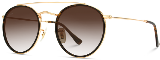 Ariel Double Bridge Polarized Round Retro Sunglasses