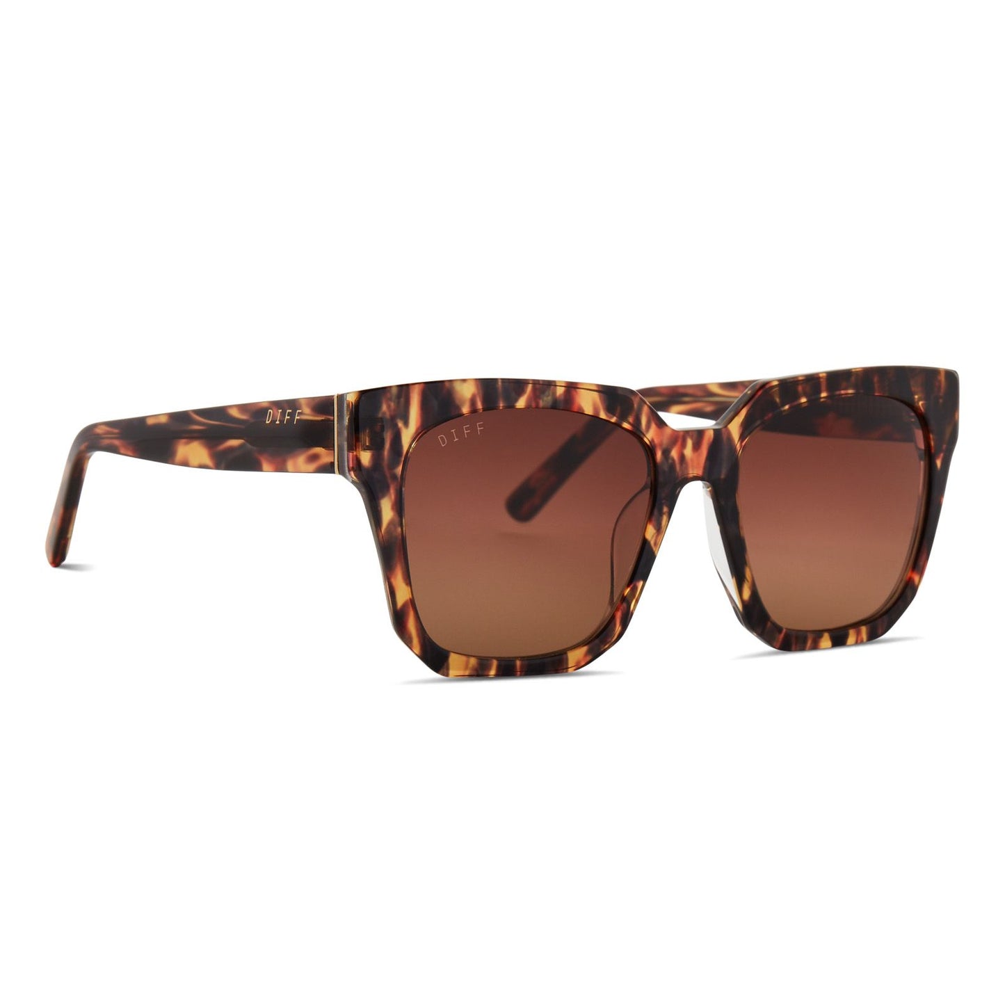Lens Size: Medium Frame Measurements: 53mm-19mm-140mm Gender: Womens Polarized: No UV Rating: 100% UVA/UVB Frame: Hand Cut Acetate Prescription: Not available online, but can be fit with rx lenses by local optician. Color: Brown Gradient Polarized