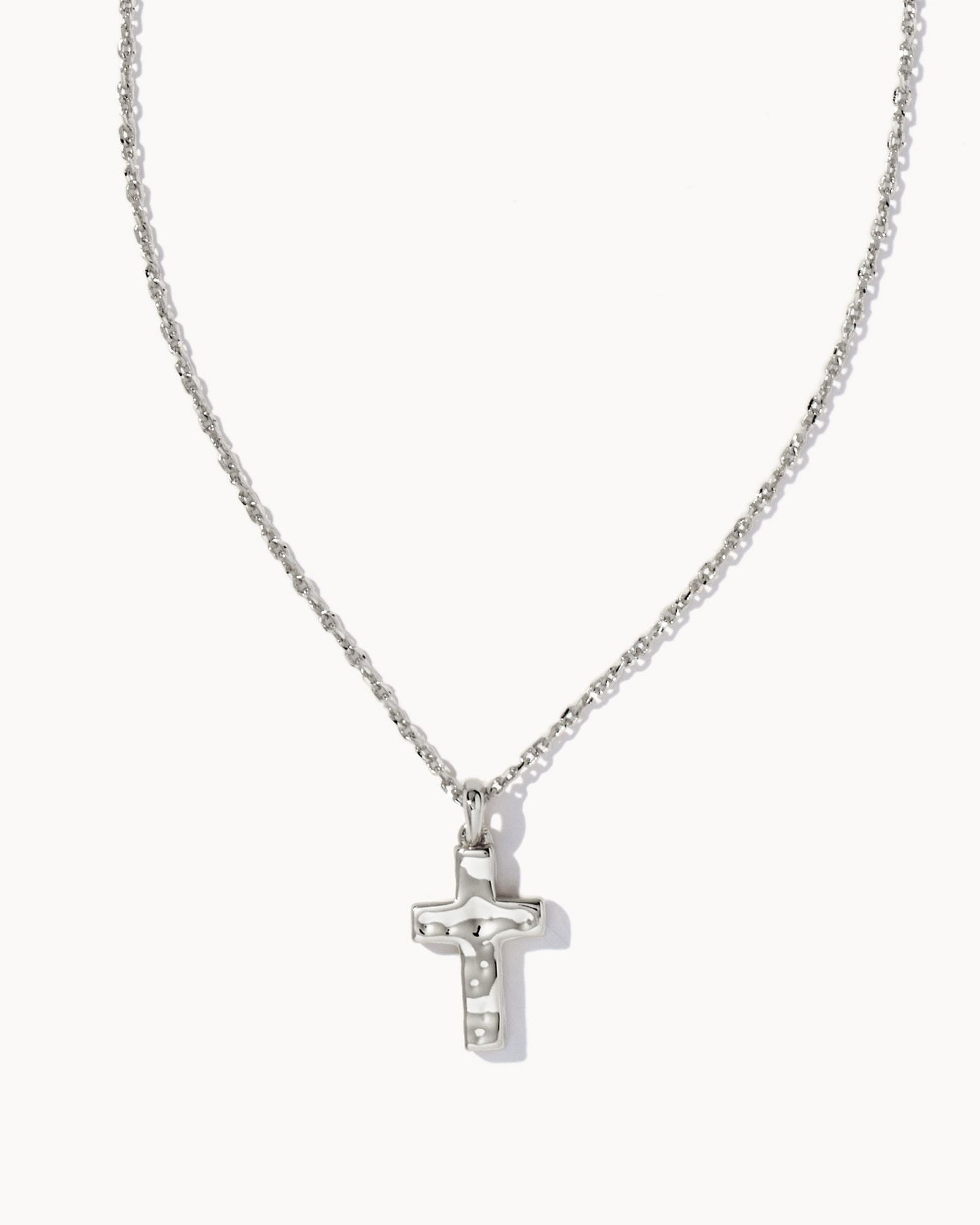 Silver Chain Necklace with Fully Silver Cross Pendant