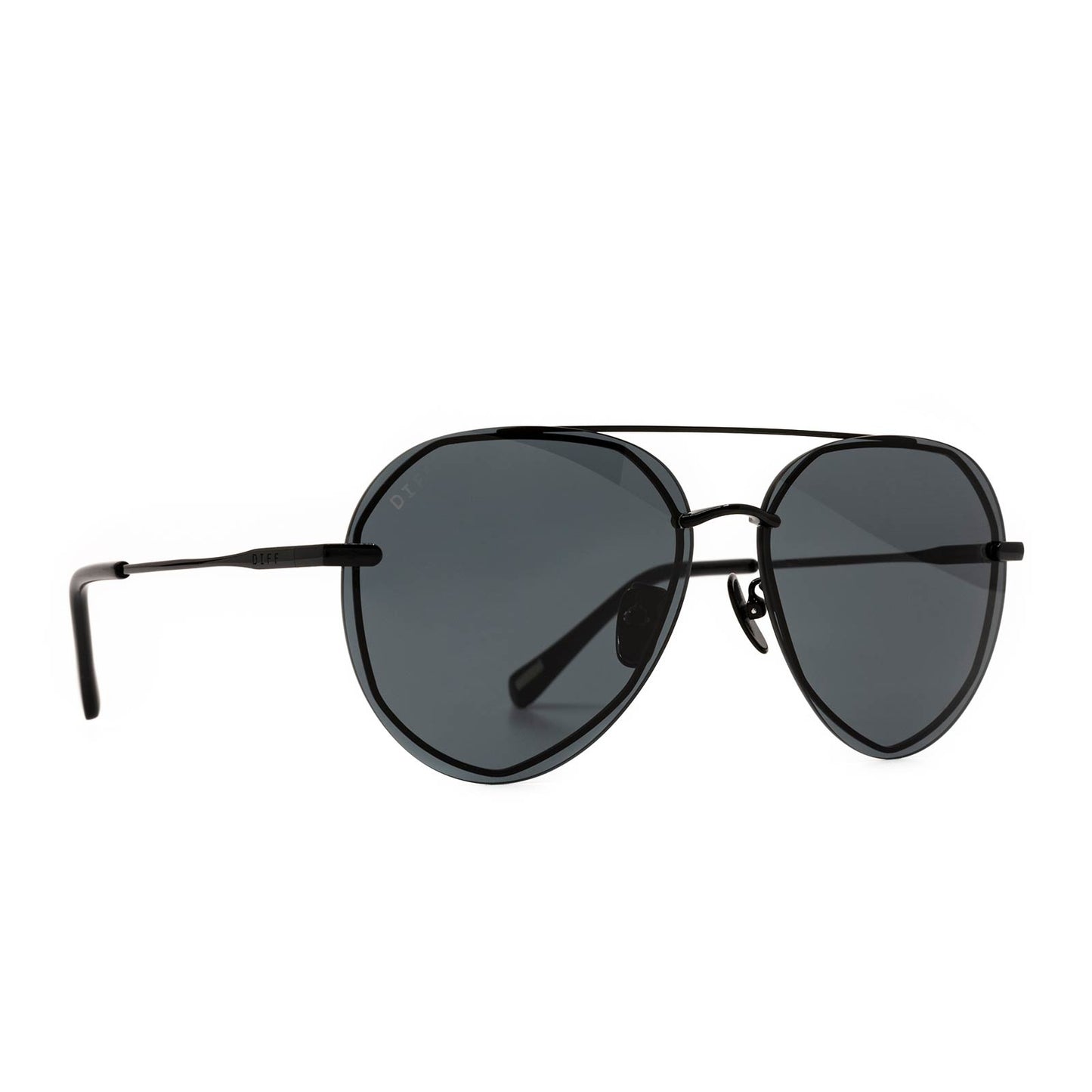 Lenox Black + Grey Aviator Sunglasses