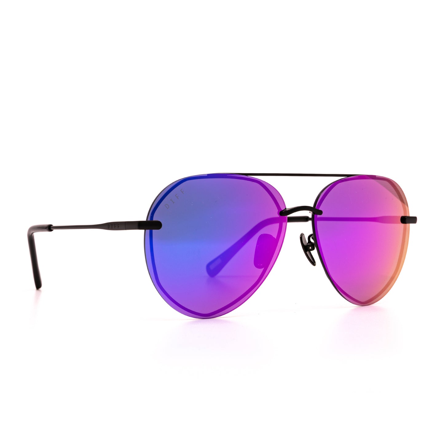 Lenox Matte Black + Purple Mirror Sunglasses