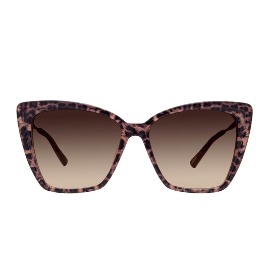 Becky II Leopard Tortoise + Brown Gradient Sunglasses