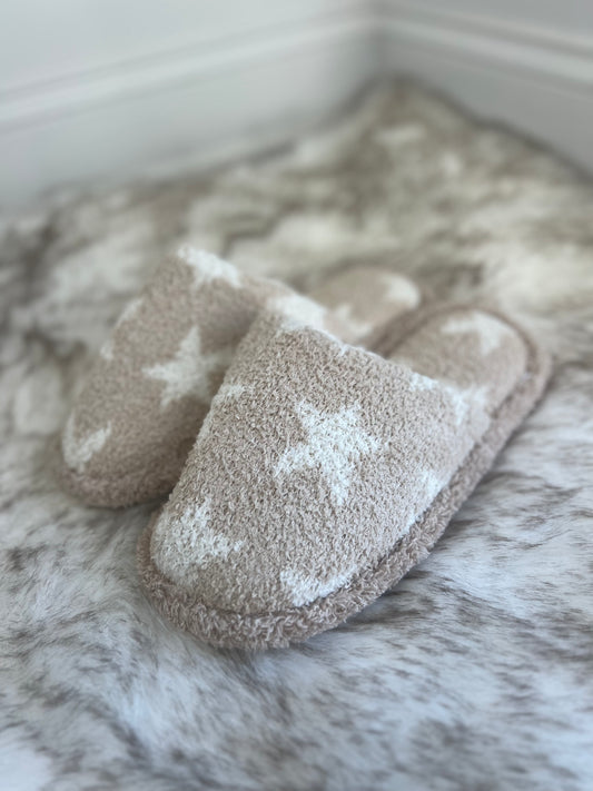ComfyLuxe Star Print Slide On Slippers
