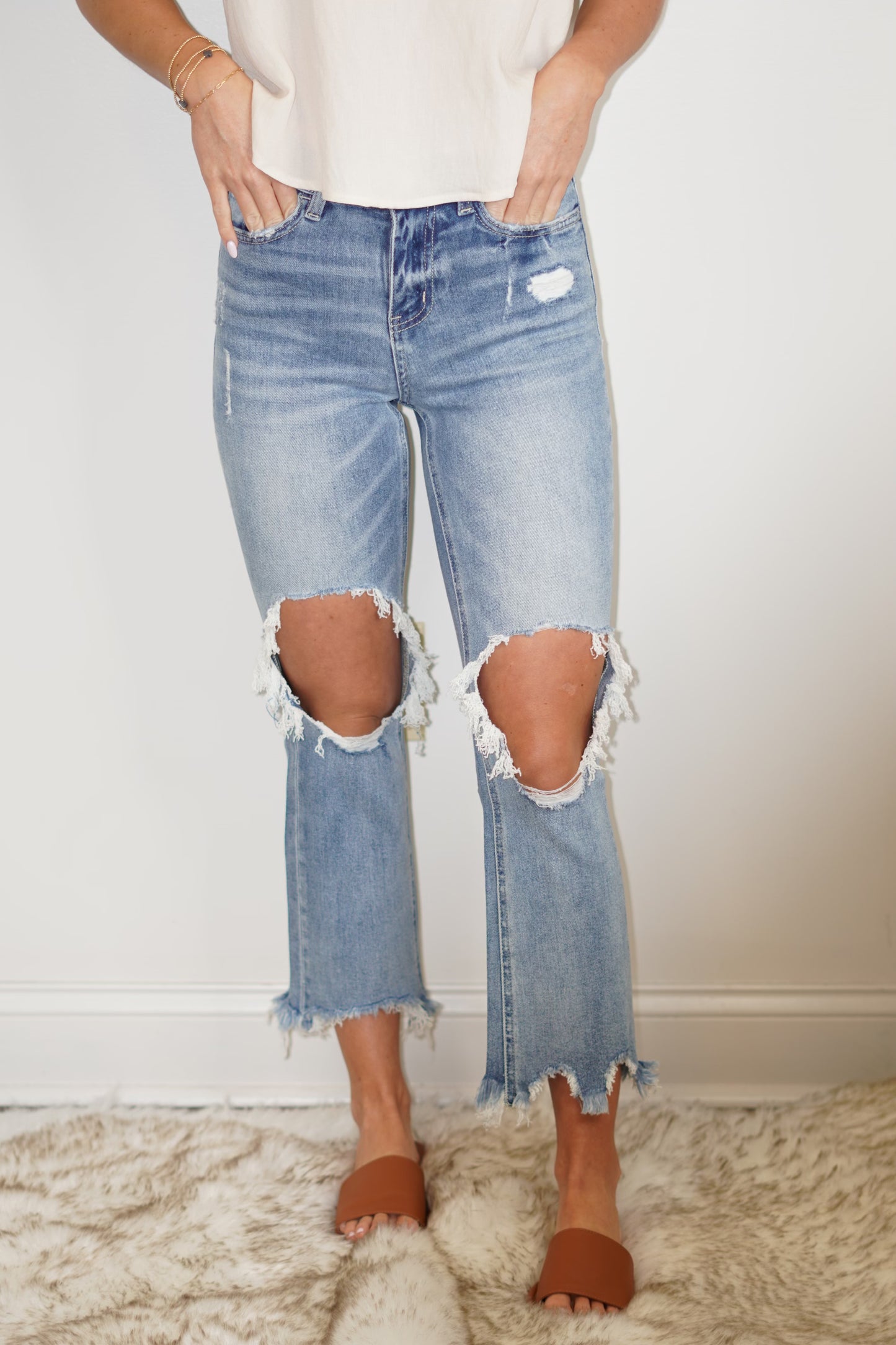 Bella High Rise Crop Flare Jeans