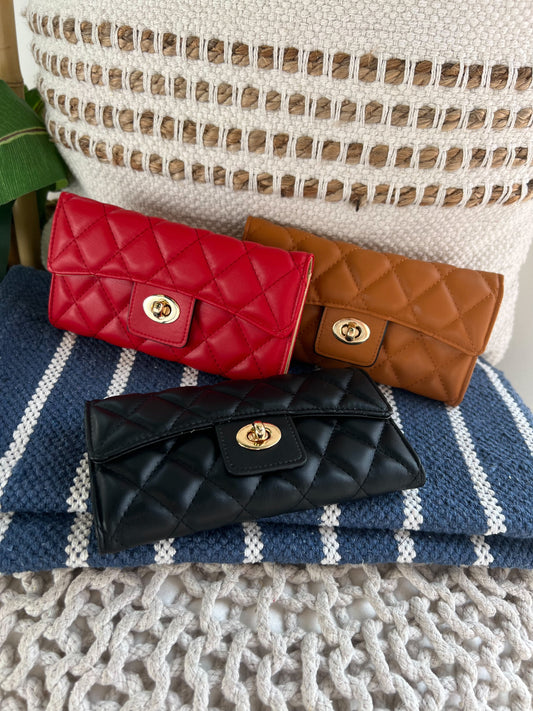 Lena Quilted Hand Clutch Wallet
