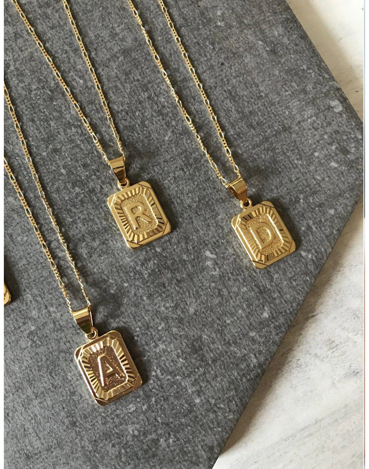 Bracha Initial Card Gold Filled Necklace