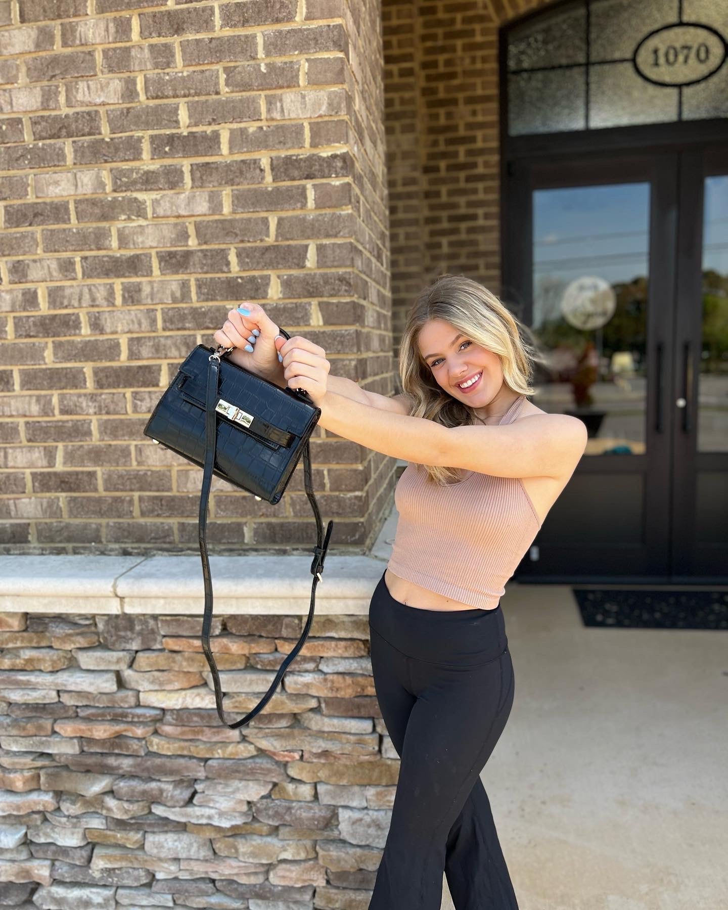 BDignify Black Croc Crossbody