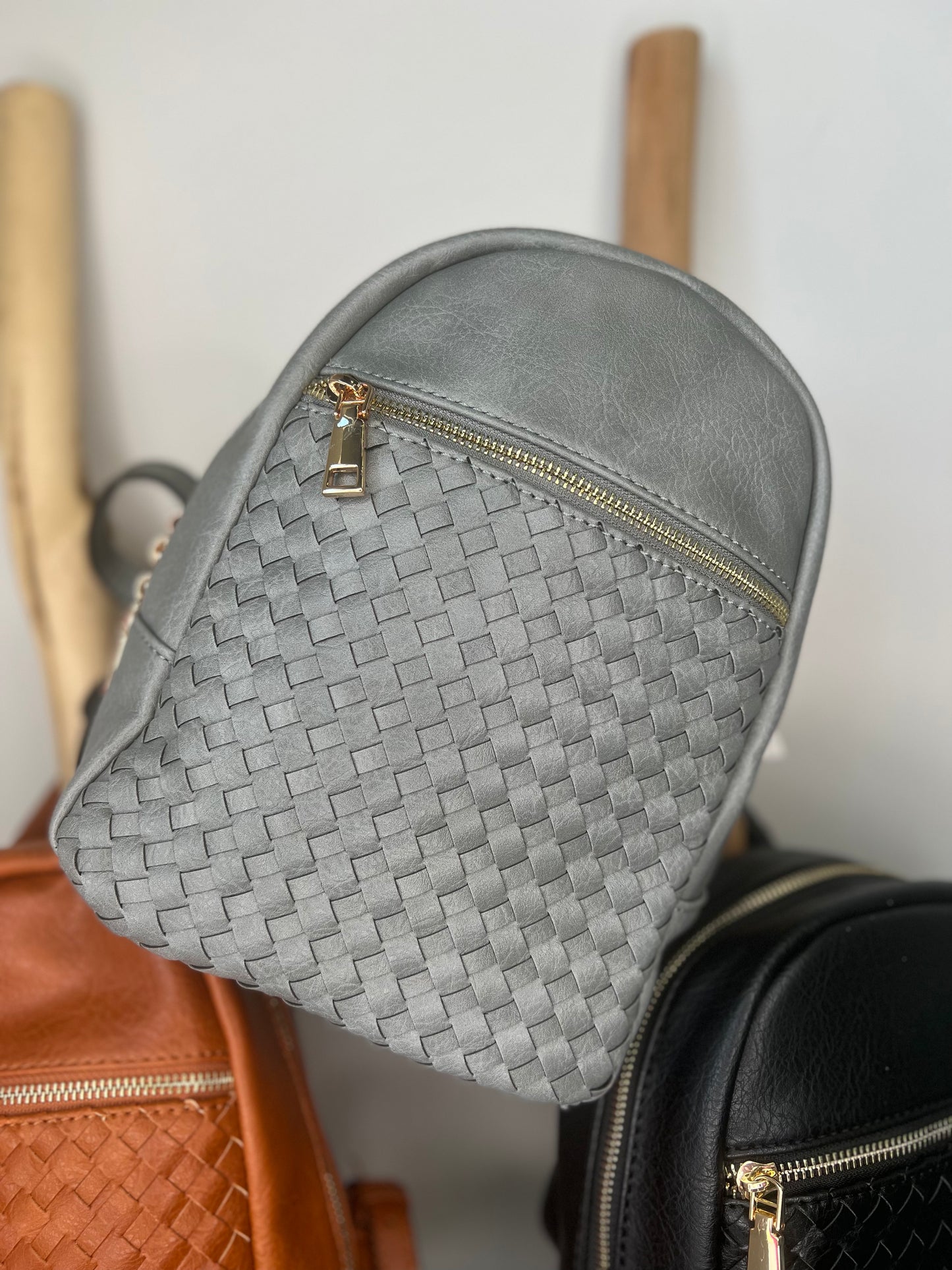 Quilted Zipper Backpack