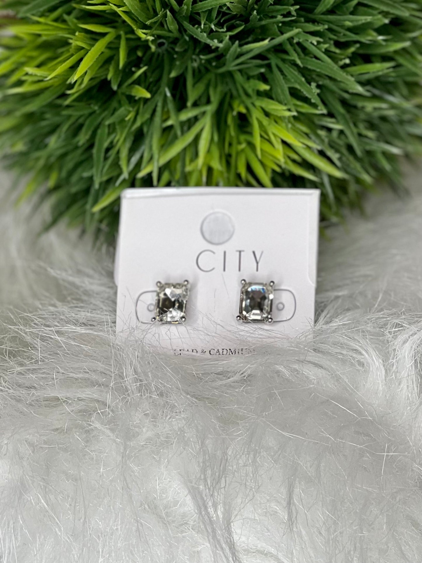 Rectangular CZ Studs