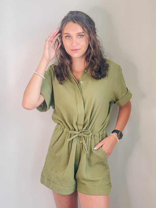 Rosie Gauze Tie Waist Romper