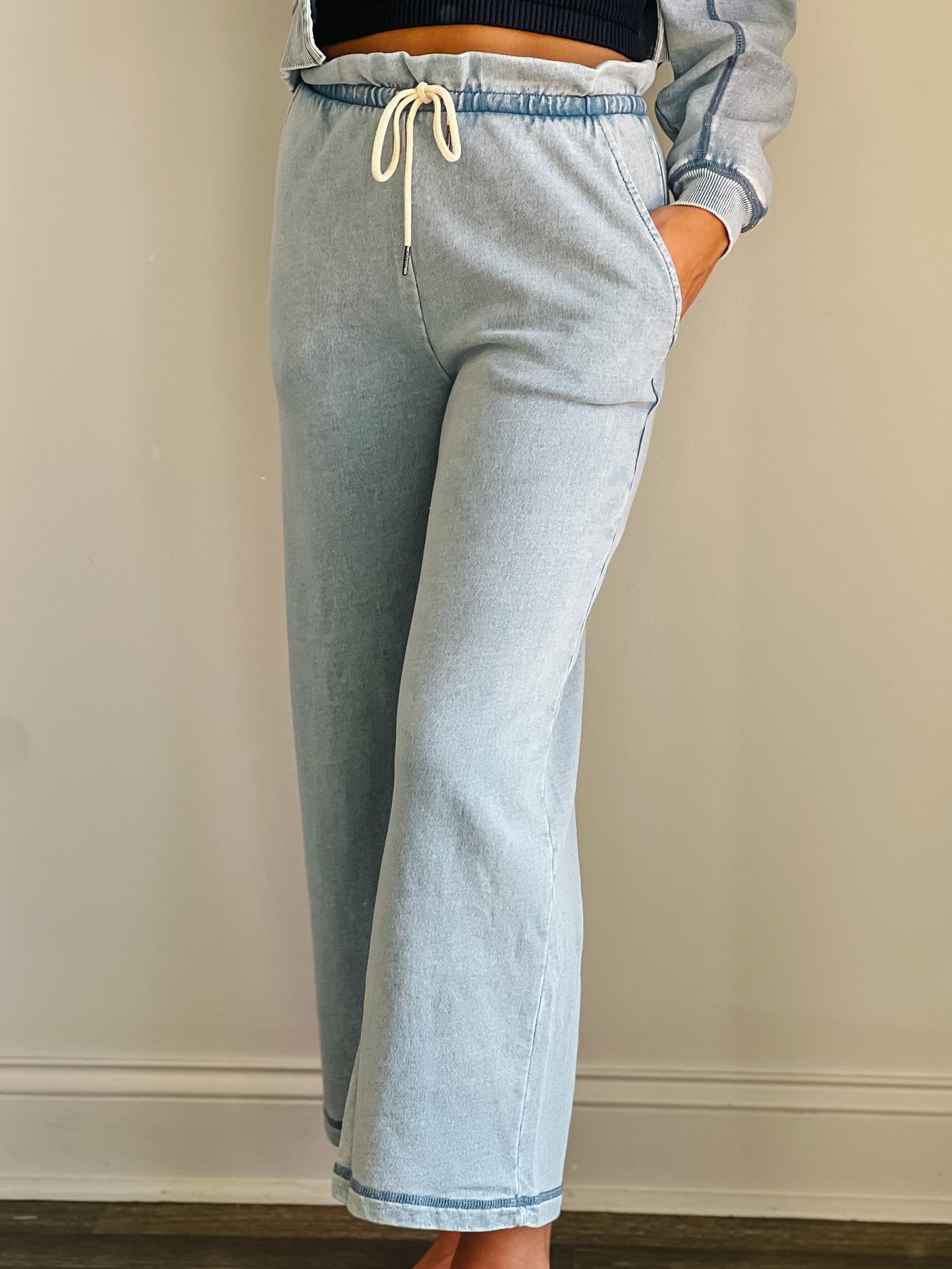Peggy Knit Denim Pant Washed Indigo