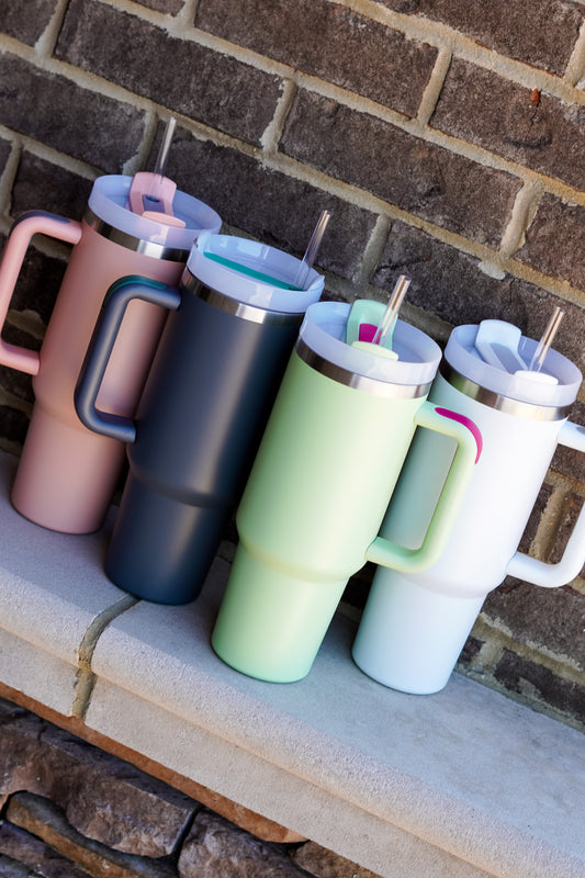 40 oz. Quencher Tumbler with Handle Comfort Grip on Handle