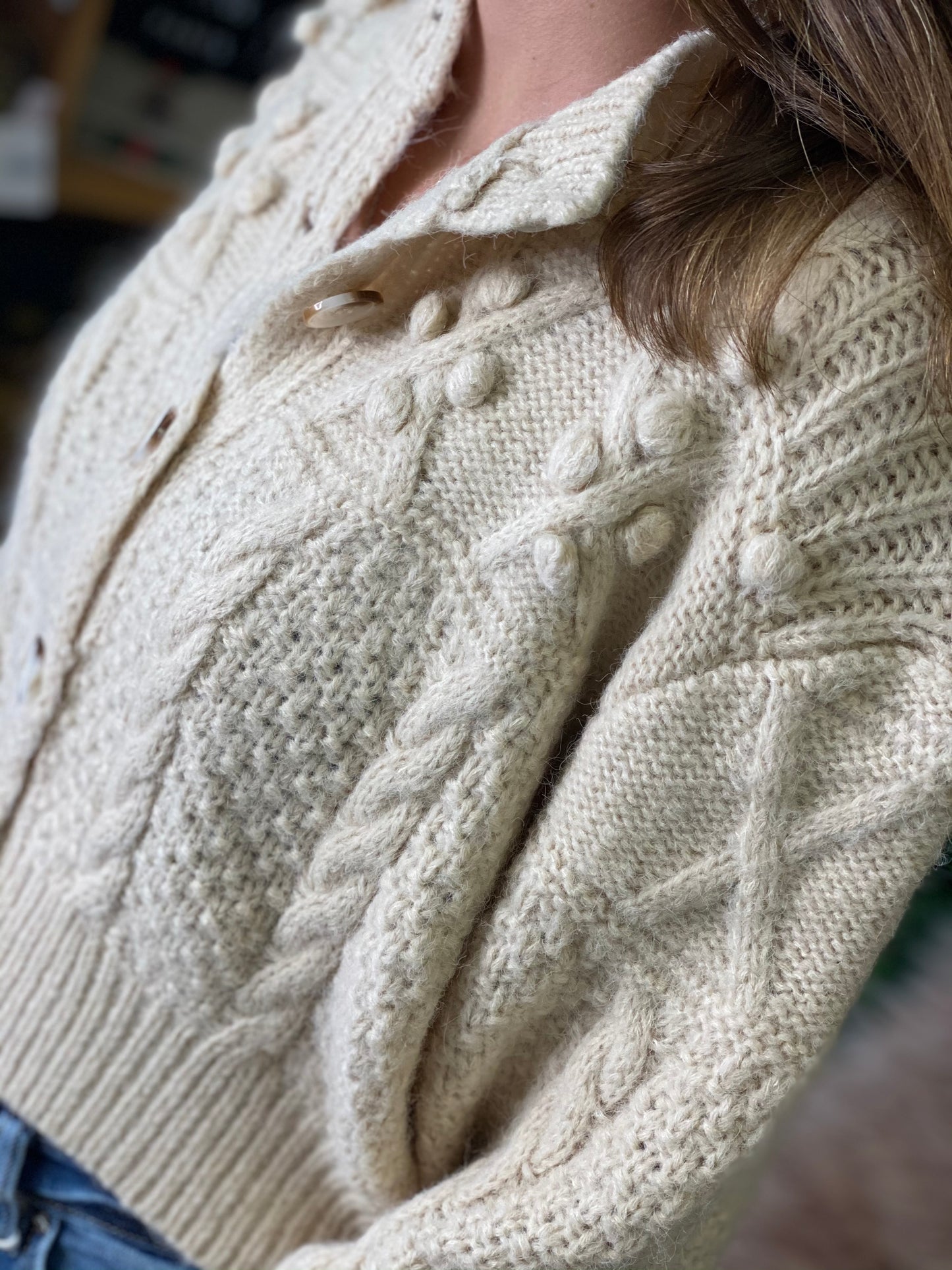 Regina PomPom Button Down Cardigan Sweater