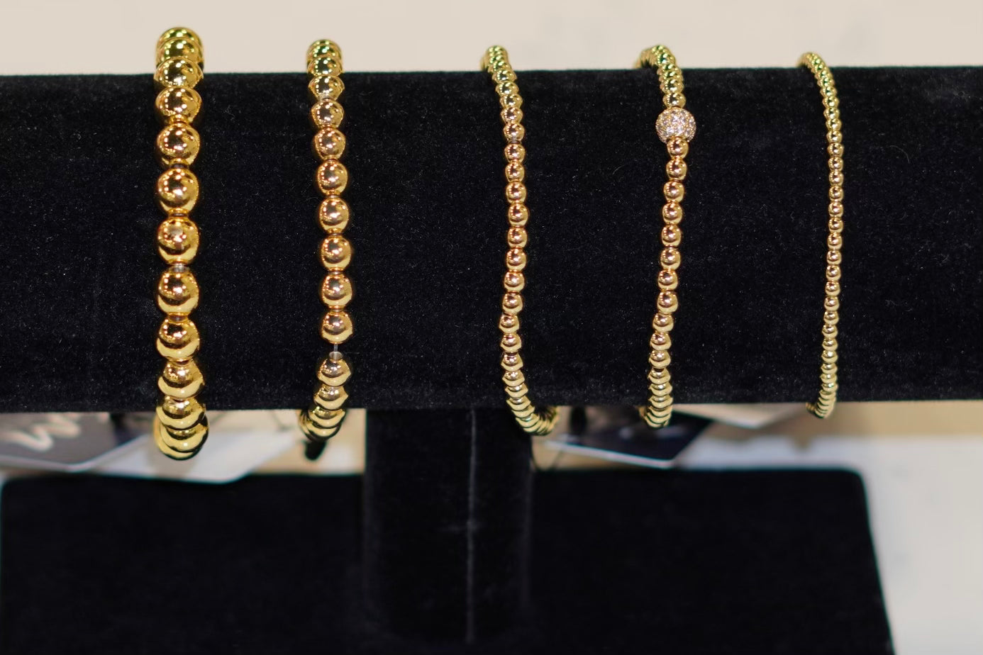 Jacqui 24 k Gold Filled Ball Bead Stackable Bracelets