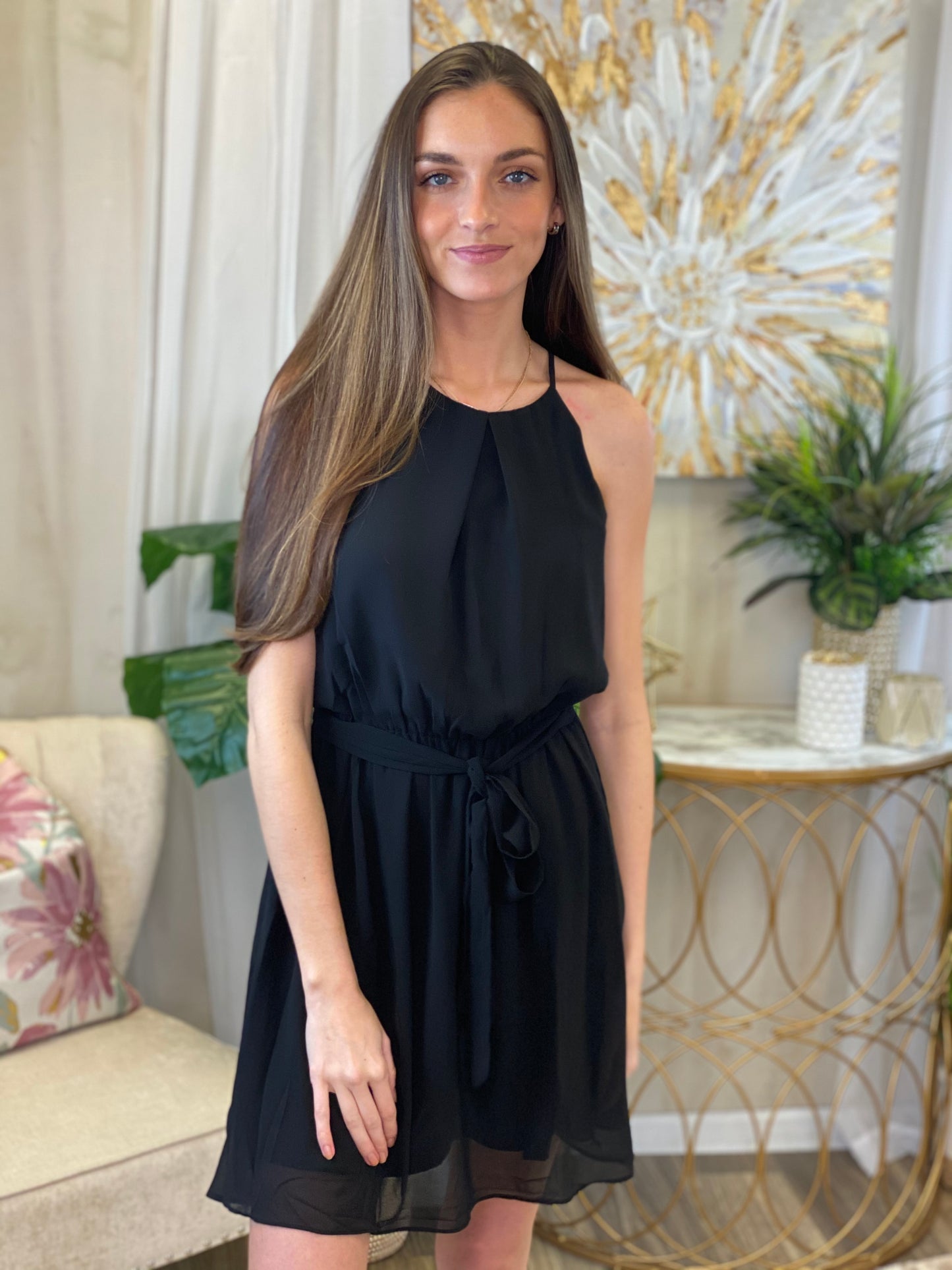 Robin Halter Black Mini Dress
