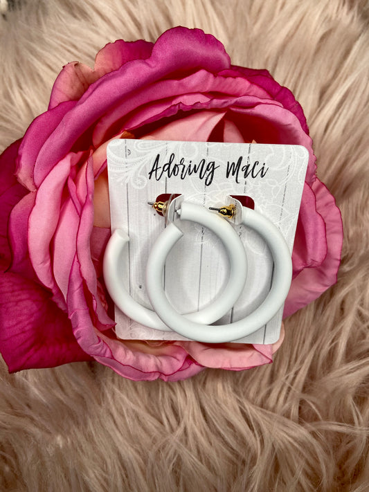 Ashley Matte Hoop Earrings