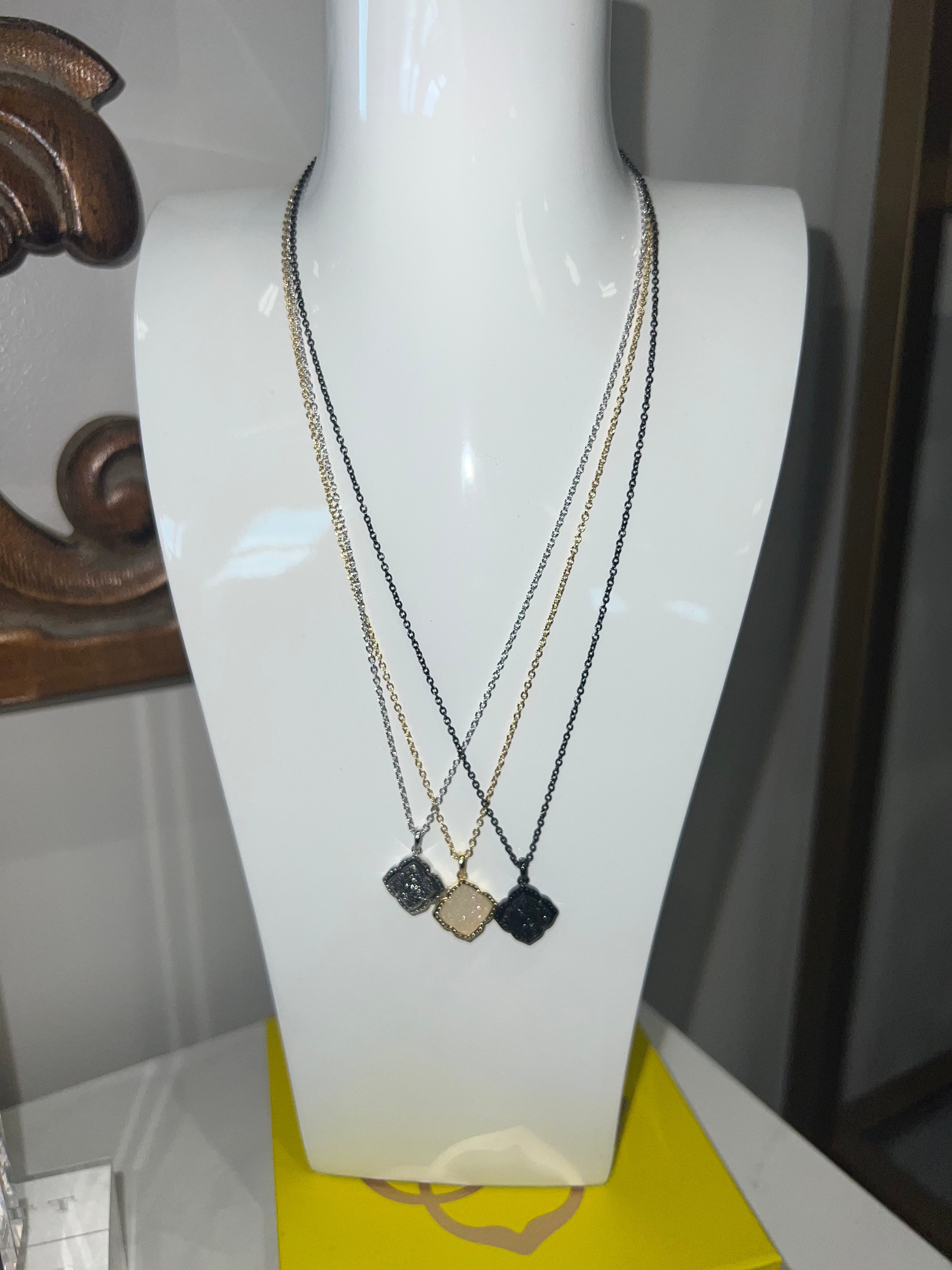 Kendra SCOTT- Mallory Gold Iridescent Drusy Pendant Necklace